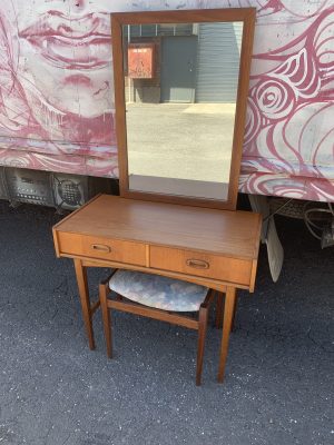 Rare Parker Nordic Console with Mirror, Stool