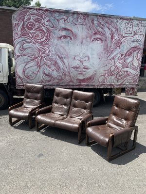 Vintage Leather Sofa Set